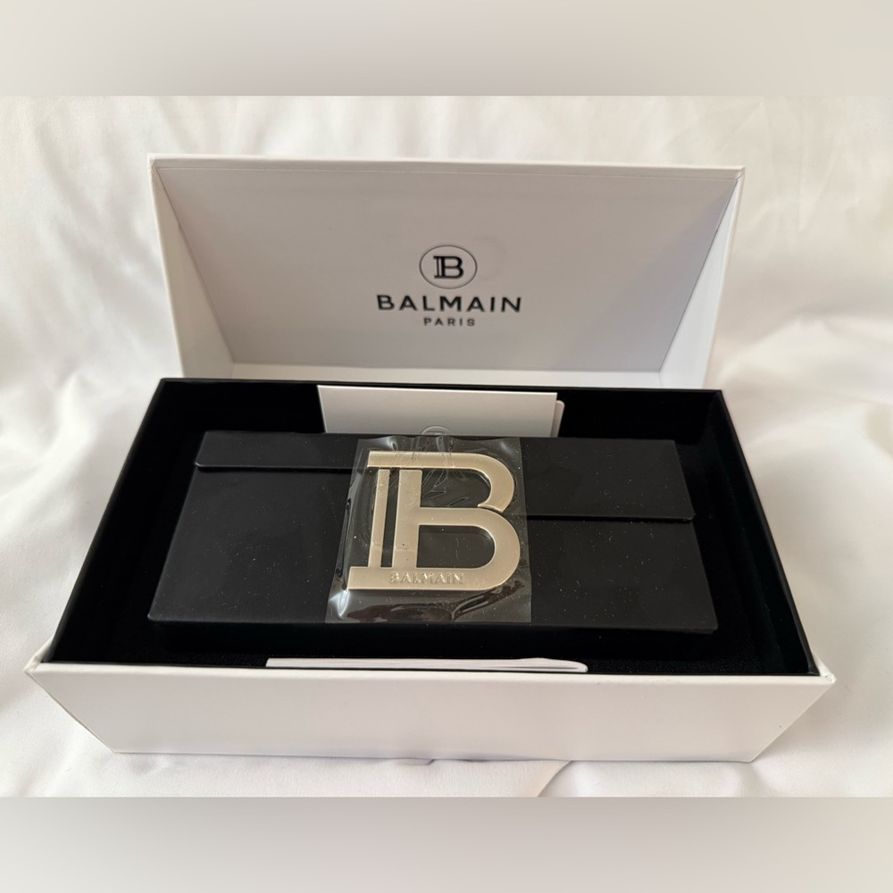 Balmain Black Sunglasses Case Large with Silver Emblem